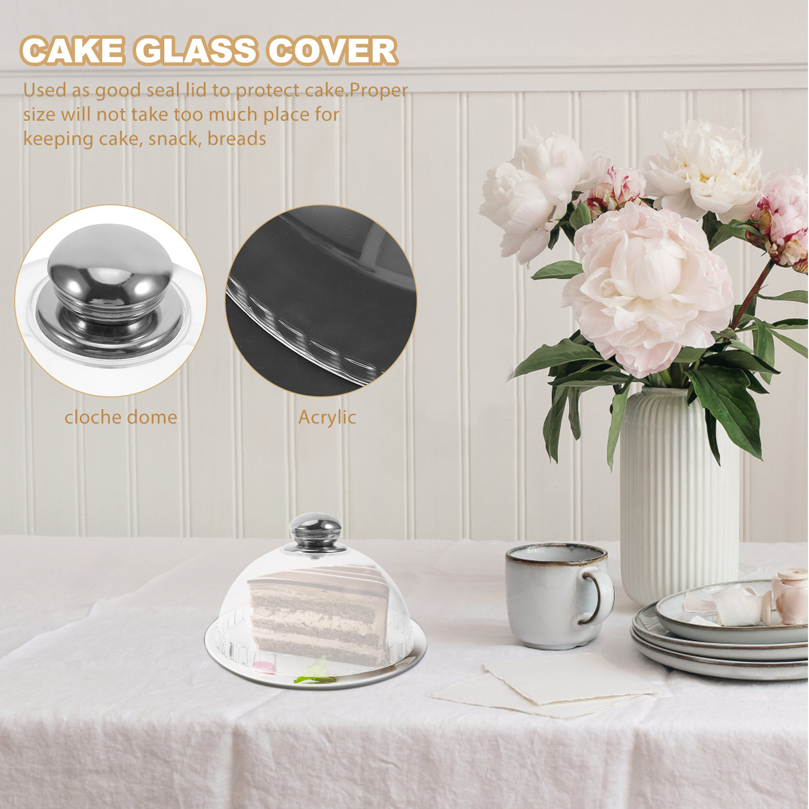 Plastic Dome Clear - Прозрачный акриловый купол для торта, круглый