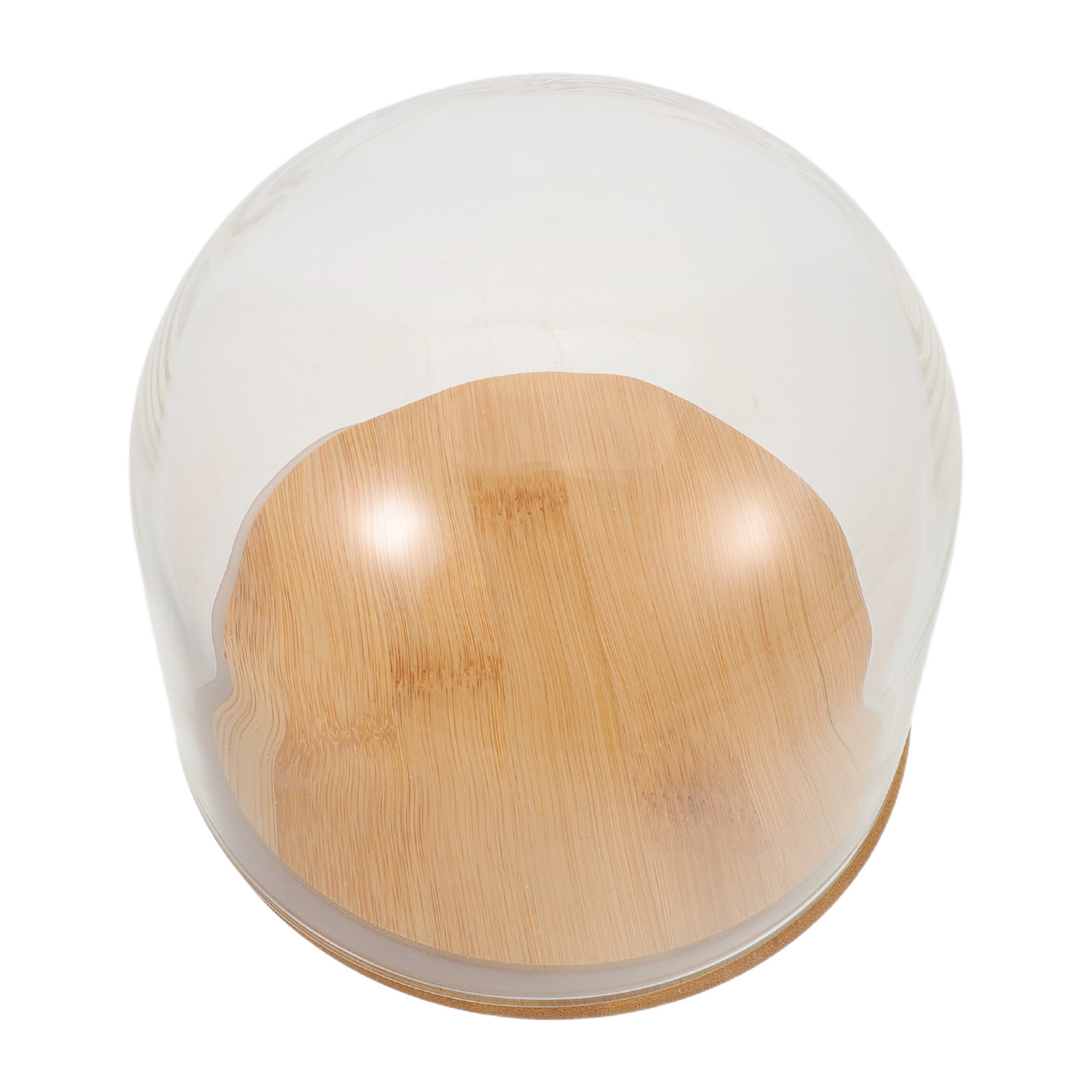 Plastic Dome Clear - Прозрачный стеклянный купол-клош с герметичным бамбуковым