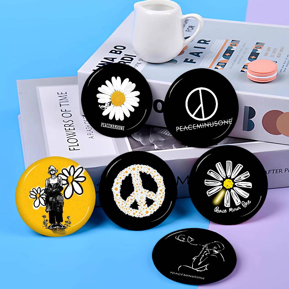 Peat Pellet Tray - Значок P-P-Peaceminusones с логотипом, 58 мм,