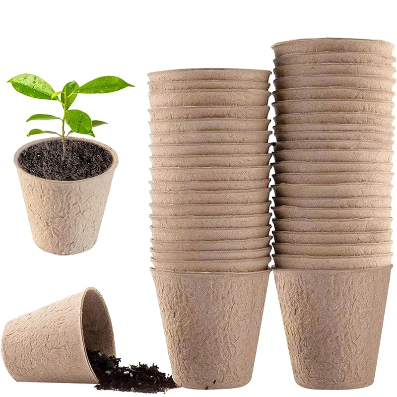 Peat Pellet Tray - 50 шт. Круглые торфяные горшки для